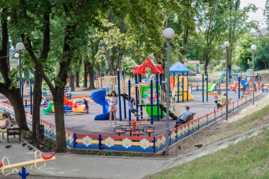 Dnipro, Ukrayna 27 Haziran 2018: Çocuk Bahçesi Parkı