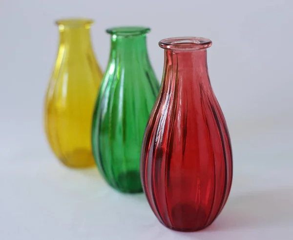 Colorful Glass Jars Home Design Interior — Stock Photo, Image