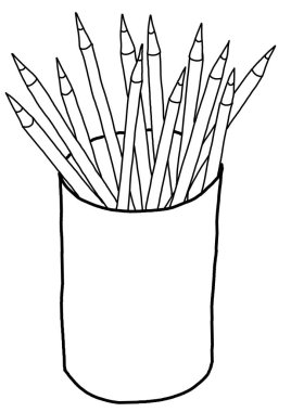 okulda bir kavanoz çizim kalem çizim