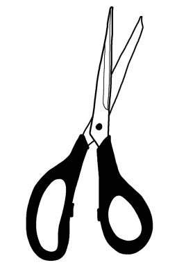 okul için kağıt üzerinde kesme için makas çizim