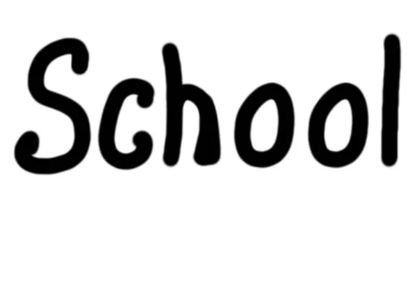 Rysunek Słowa Szkoły Dla Ikon Ilustracji — Zdjęcie stockowe