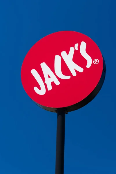 塔斯卡卢萨 2018年6月6日 杰克的外部标志和商标标志 杰克的家庭餐厅 公司是一个快餐连锁店与地点在几个东南美洲国家 — 图库照片
