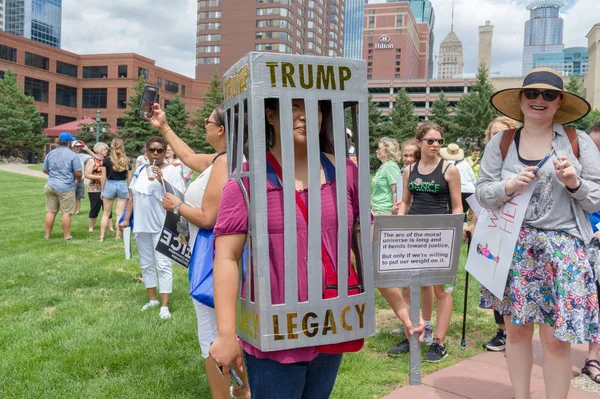 Minneapolis Usa June 2018 Unidentified Individual Carrying Sign Saying Abolish — Stock Photo, Image