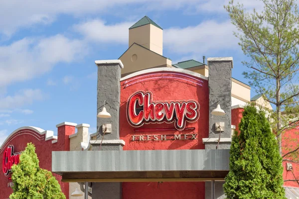 Bloomington Eua Julho 2018 Chevys Fresh Mex Restaurante Exterior Logotipo — Fotografia de Stock