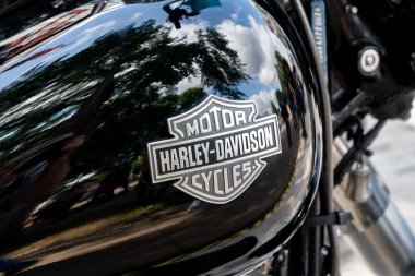 St. Paul, Mn/Amerika Birleşik Devletleri - 29 Ağustos 2018: Harley-Davidson ayrıntı ve logosu. Harley-Davidson, Inc bir Amerikan Motosiklet üreticisidir.