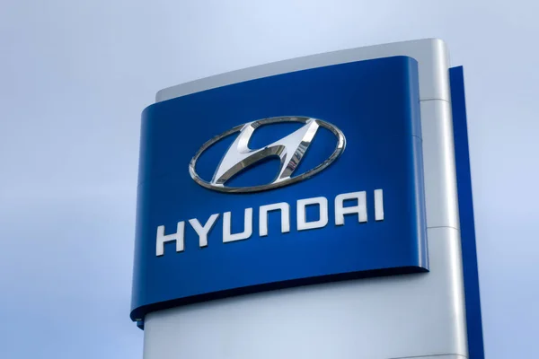 Bloomington Usa 2018 November Hyundai Gépkocsi Kereskedések Megjelölés Védjegy Logó — Stock Fotó