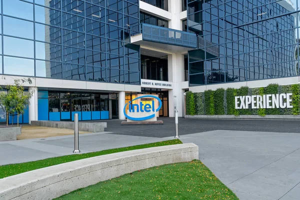 Santa Clara Usa Oktober 2018 Intel Corporate Offices Und Markenlogo — Stockfoto