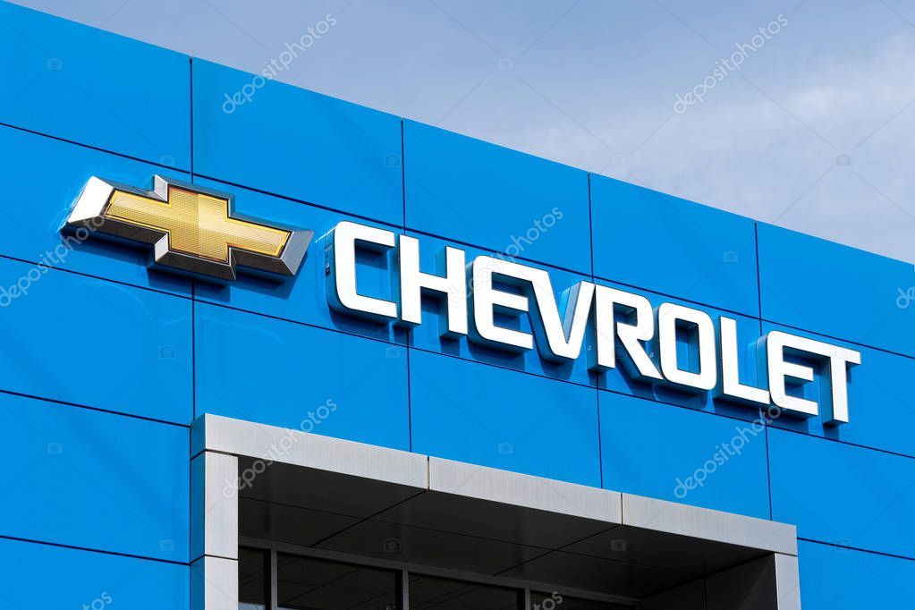 STILLWATER, MN/USA - MARCH 24, 2019: Chevrolet automobile dealership and trademark logo.