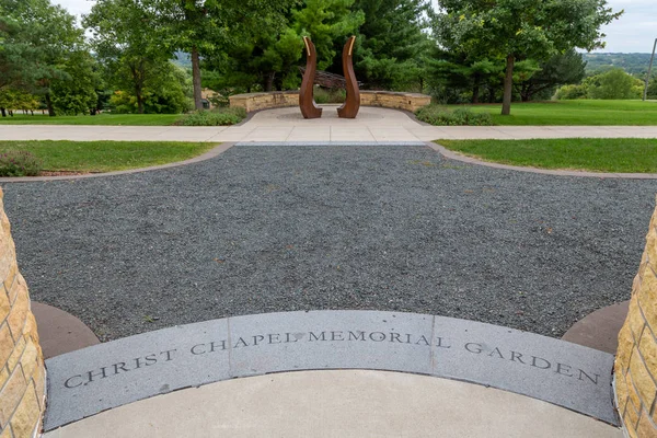 Jardim Memorial da Capela de Cristo no Gustavus Adolphus College — Fotografia de Stock