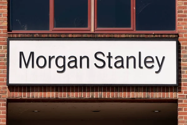 Stillwater Usa Mayo 2020 Morgan Stanley Signo Exterior Logotipo Marca — Foto de Stock