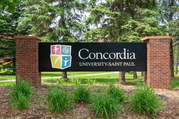 Paul Usa Concordia University Paul Außenschild Und Campus Logo — Stockfoto
