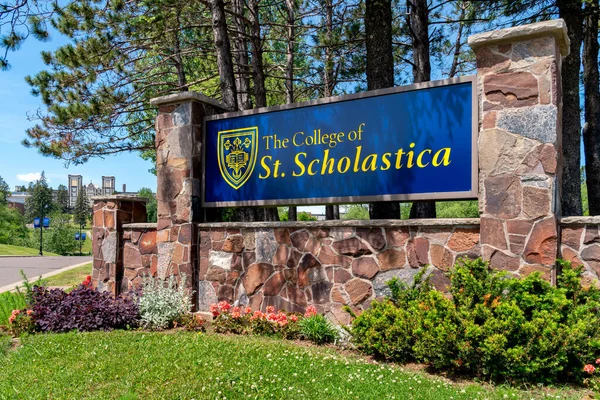 Duluth Usa Giugno 2020 Ingresso Del College Scholastica Logo Del — Foto Stock