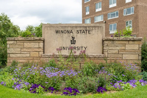 Winona Usa Août 2020 Signe Entrée Logo Marque Université État — Photo