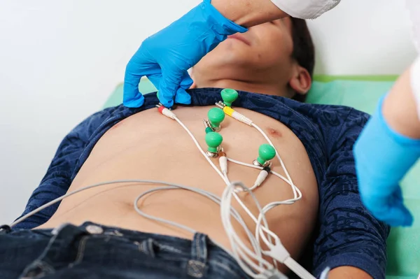 Apparatuur Voor Ecg Een Man — Stockfoto