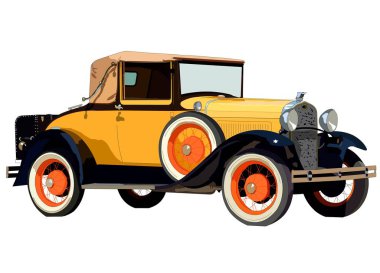 Geçen yüzyılın antika bej retro araba