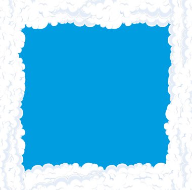 çizgi film sahne bulut çerçeve - metin için yer - çizim çocuklar için ile