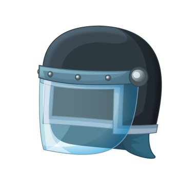 Beyaz arka plan - illüstrasyon çocuklar için polis kask ile çizgi film sahne