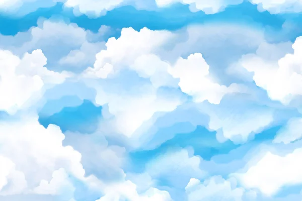 Escena Dibujos Animados Con Cielo Nubes Escenario Para Diferentes Usos — Foto de Stock