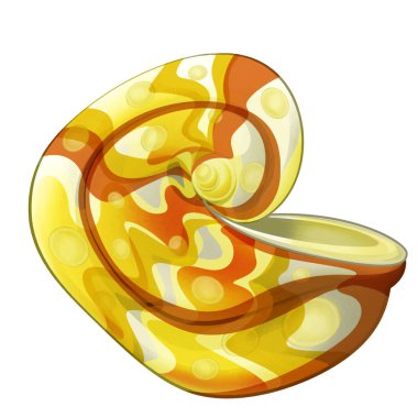 Beyaz arka plan üzerinde karikatür deniz kabuğu-çocuklar için illüstrasyon