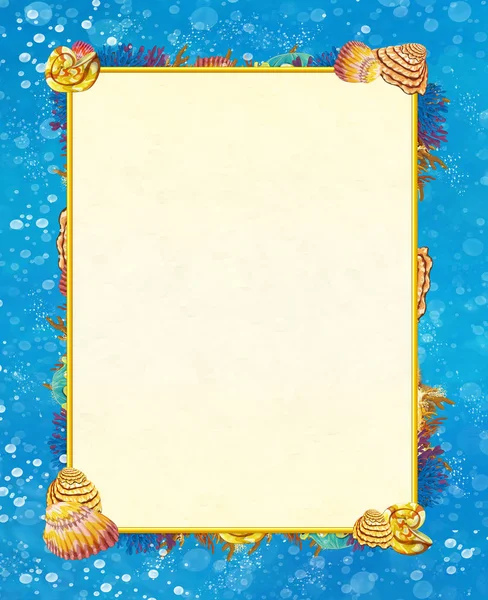 cartoon sea frame with space for text - illustration for children