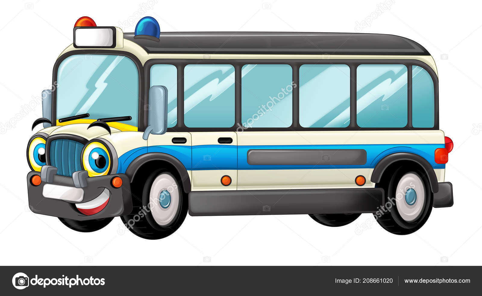 Cartoon Scene Happy Ambulance Truck White Background Illustration Children  Stock Photo by ©illustrator_hft 208661020