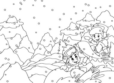 çocuklar için çocuklar - boyama kitabı - illüstrasyon için egzersizler ile sayfa