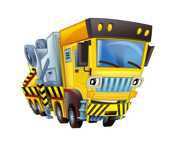 Cartoon Szene Mit Abschleppwagen Auf Weißem Hintergrund Illustration Für Kinder — Stockfoto