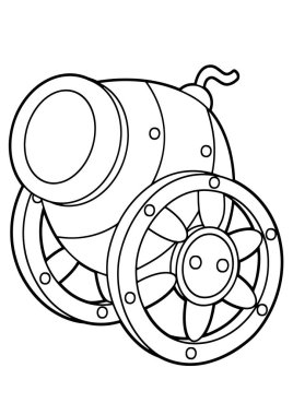 Karikatür top-izole-vektör boyama sayfa-çocuklar için illüstrasyon
