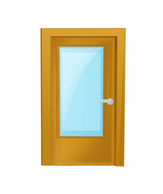 cartoon door on white background for different usage - illustration for children