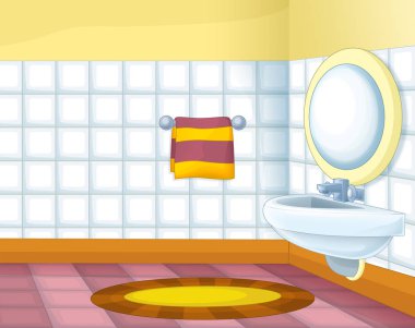 renkli boş oda - illüstrasyon çocuklar için çizgi film sahne