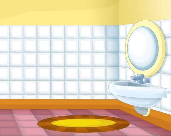 カラフルな空浴室 子供のためのイラストと漫画のシーン — ストック写真
