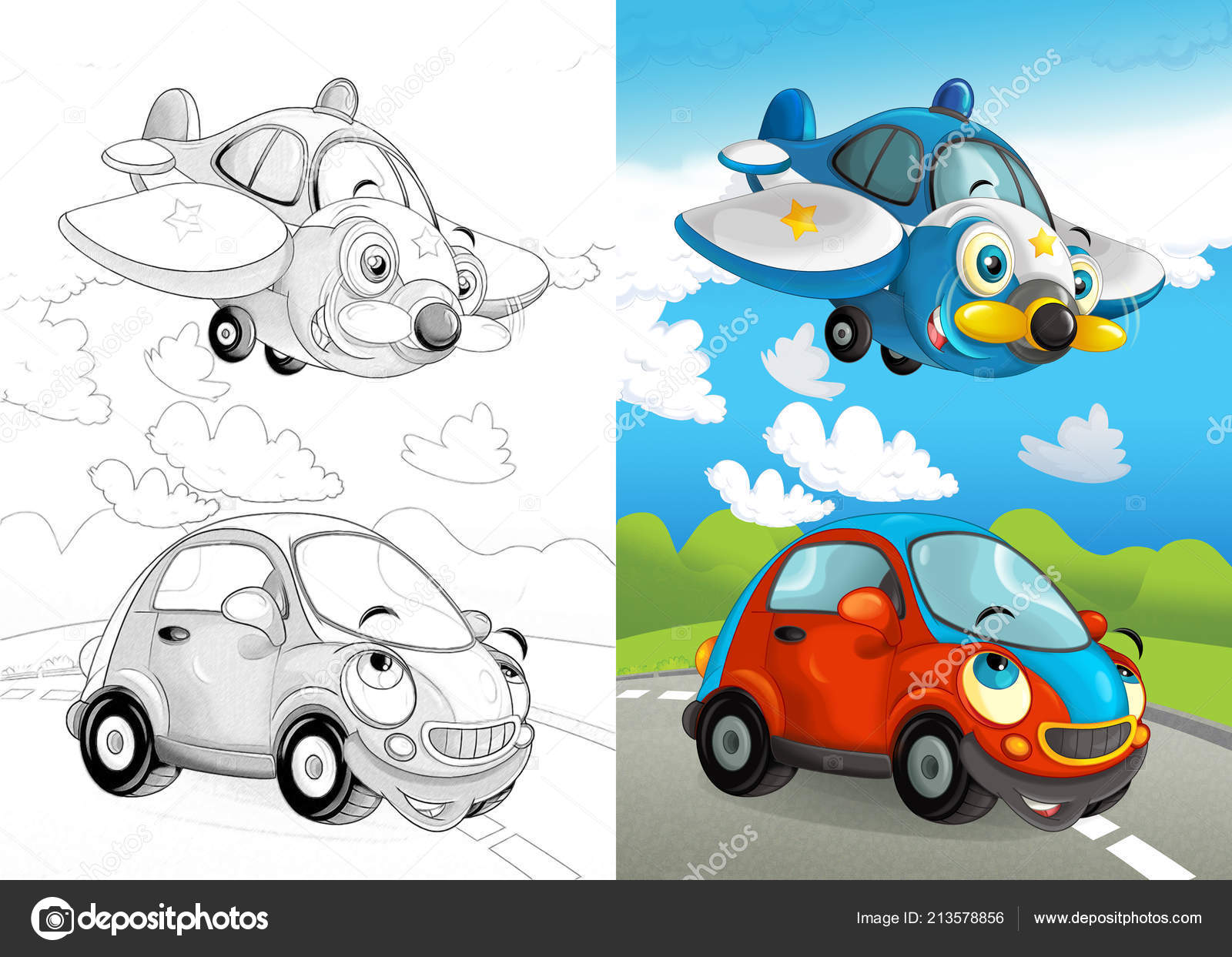 Cartoon Scene Vehicles Street Police Plane Car Illustration Children Stock Photo by ©illustrator_hft 213578856 Cartoon Scene Vehicles Street Police Plane Car Illustration Children Stock Photo by ©illustrator_hft 213578856