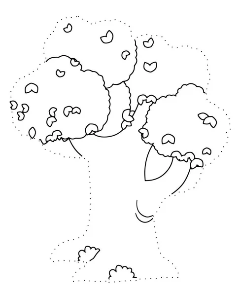 나무를 연결하는 점만화 페이지 어린이를위한 — 스톡 벡터