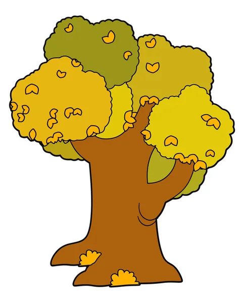 Cartoon Szene Mit Buntem Baum Vektorillustration Für Kinder — Stockvektor