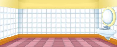 renkli boş oda - illüstrasyon çocuklar için çizgi film sahne