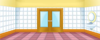 renkli boş oda - illüstrasyon çocuklar için çizgi film sahne