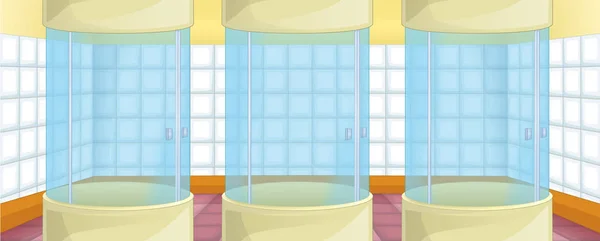 卡通场景与五颜六色的空浴室 插图为儿童 — 图库照片
