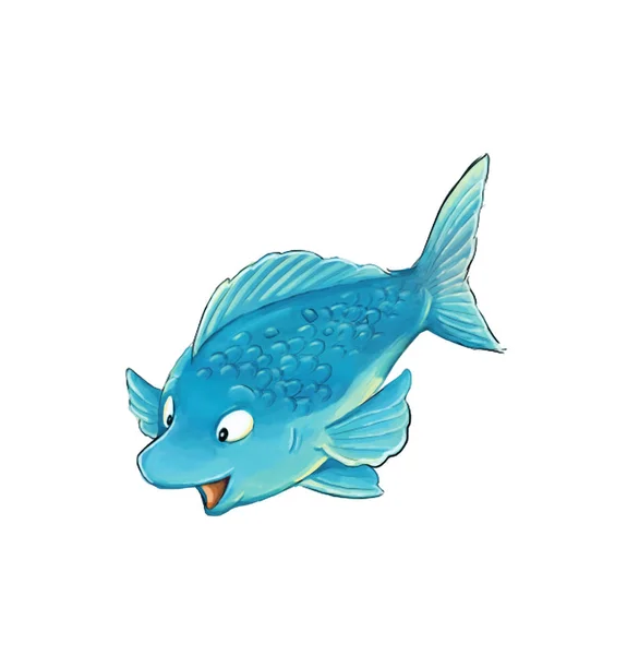 Cartoon Fish Isolated White Background Illustration Children — Stock Photo, Image