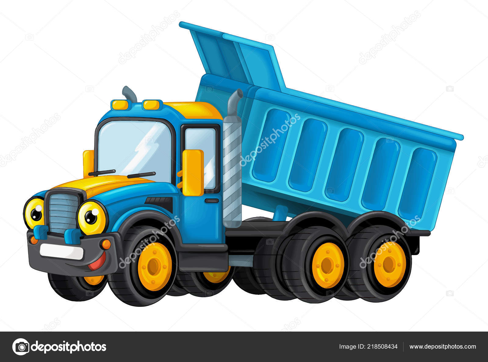 Ilustração vetorial cor crianças construção caminhão de reboque