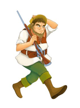 Avcı - bazı faaliyet - çalışan illüstrasyon çocuklar için çizgi film