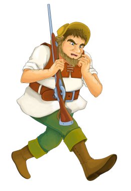 Avcı - bazı faaliyet - çalışan illüstrasyon çocuklar için çizgi film