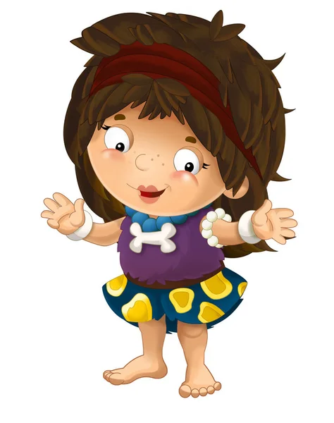 Cartoon Ancient Girl Character White Background Illustration Children — Stock Photo, Image