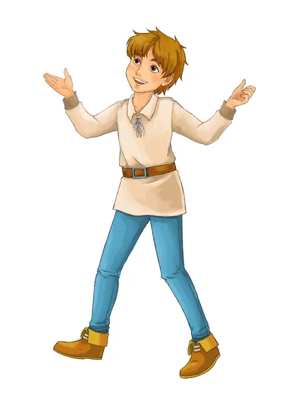 Cartoon Character Boy White Background Illustration Children — Stock Photo, Image