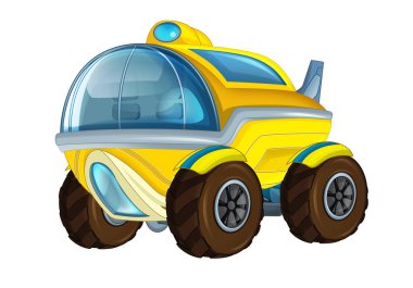 çizgi film sahne alanı araç beyaz arka planda - çocuklar için illüstrasyon ile