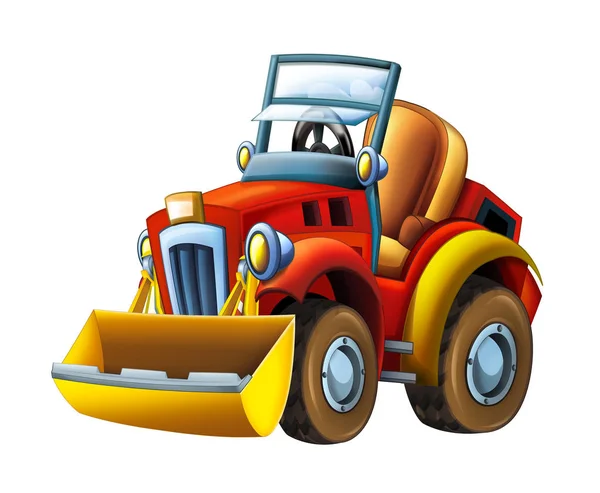 Kreslená Farma Traktor Bagr Bílém Pozadí Ilustrace Pro Děti — Stock fotografie