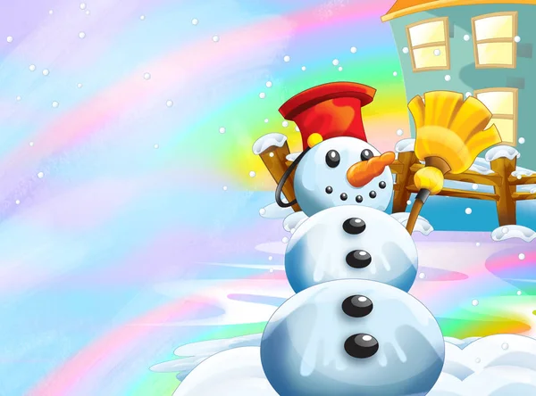 Cartoon Winter Nature Scene Illustration Für Kinder – Stockfoto ©  illustrator_hft #233031810, image size:600x444