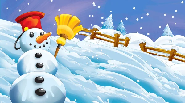 Cartoon winter scene Stock Photos, Royalty Free Cartoon winter scene Images  | DepositPhotos, image size:600x336