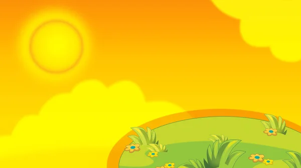 Cartoon Sommer Hintergrund Mit Platz Für Text Illustration Für Kinder — Stockfoto