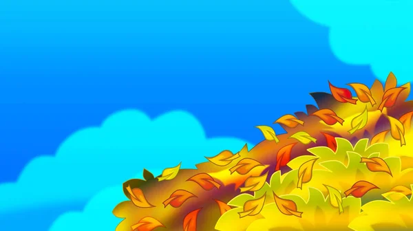 Cartoon Herfst Achtergrond Met Bladeren Ruimte Voor Tekst Illustratie Voor — Stockfoto