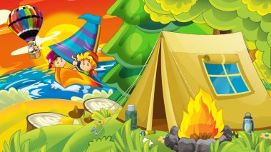 Sahilde deniz ya da okyanus - Gösterim amacıyla çocuklar eğleniyor oynayan çocuklar